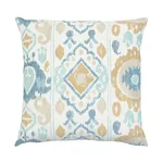 SO17905006 | Elizia Ikat Pillow - Sky & Ochre Schumacher Elizia Ikat Pillow in Sky & Ochre (SO17905006)