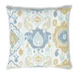 SO17905006 | Elizia Ikat Pillow - Sky & Ochre Schumacher Elizia Ikat Pillow in Sky & Ochre (SO17905006)