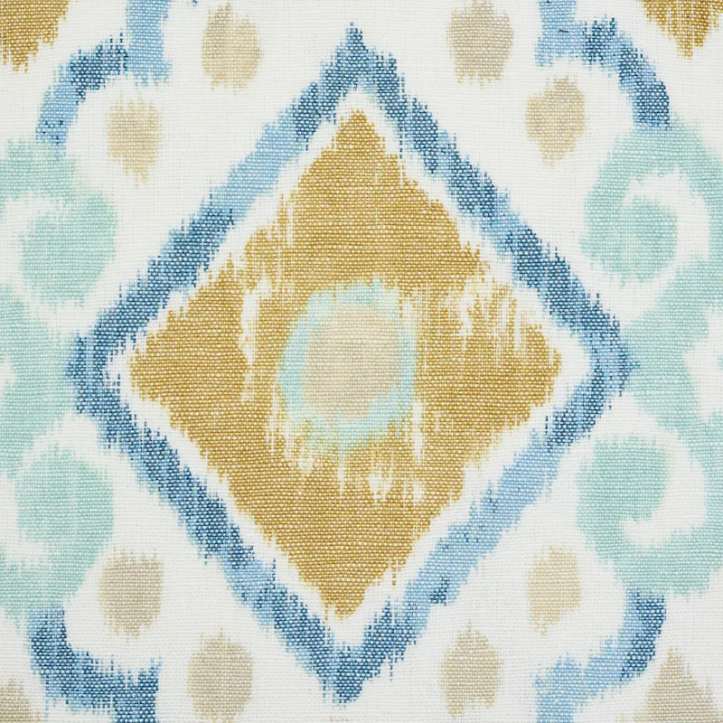 SO17905006 | Elizia Ikat Pillow - Sky & Ochre Schumacher Elizia Ikat Pillow in Sky & Ochre (SO17905006)