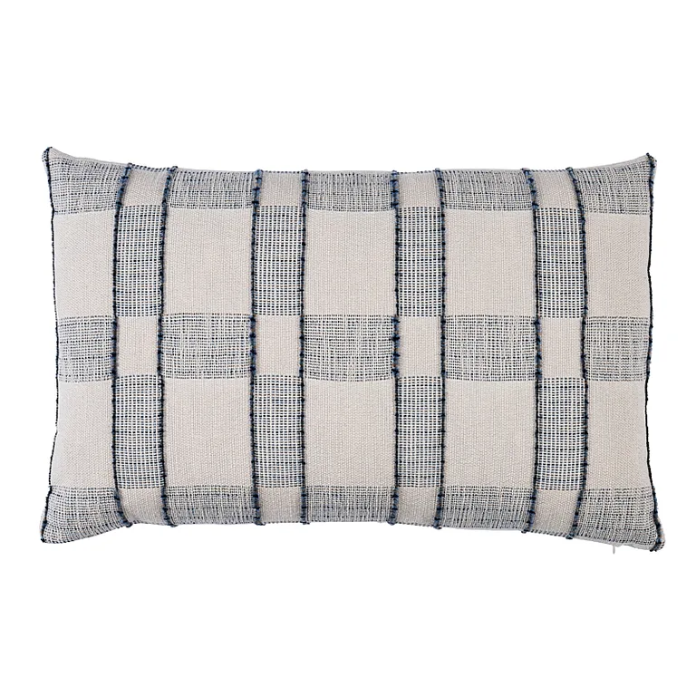 Schumacher Elko Plaid Pillow in Indigo (SO8016017)