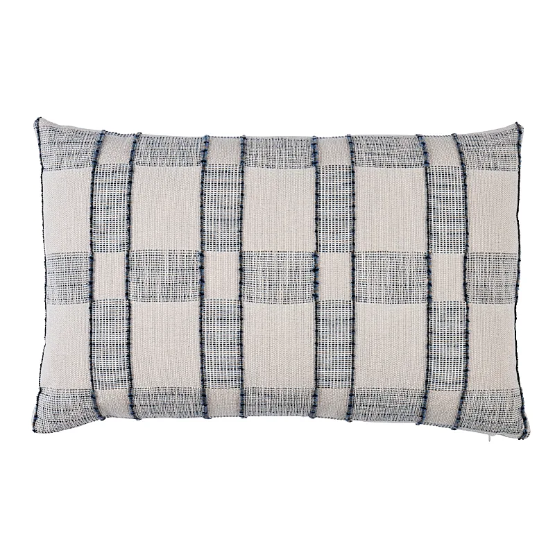 Schumacher Elko Plaid Pillow in Indigo (SO8016017)