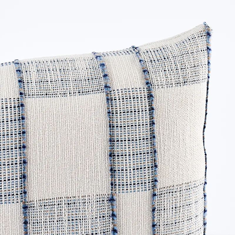 Schumacher Elko Plaid Pillow in Indigo (SO8016017)