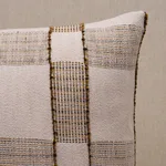 Schumacher Elko Plaid Pillow in Straw (SO8016117)