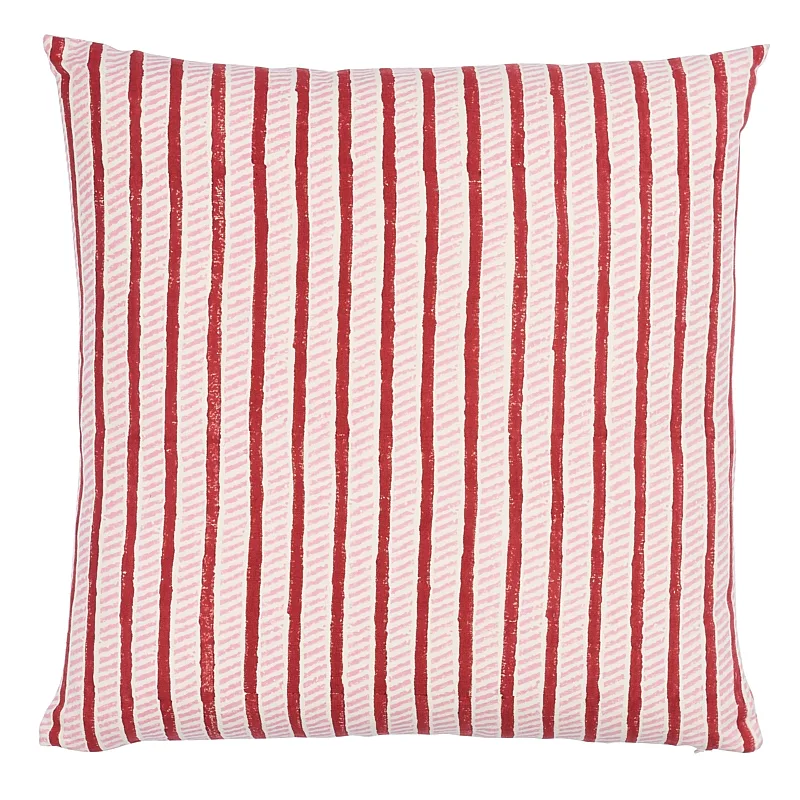 Schumacher Ellies + Garden Path Pillow in Iron & Rose