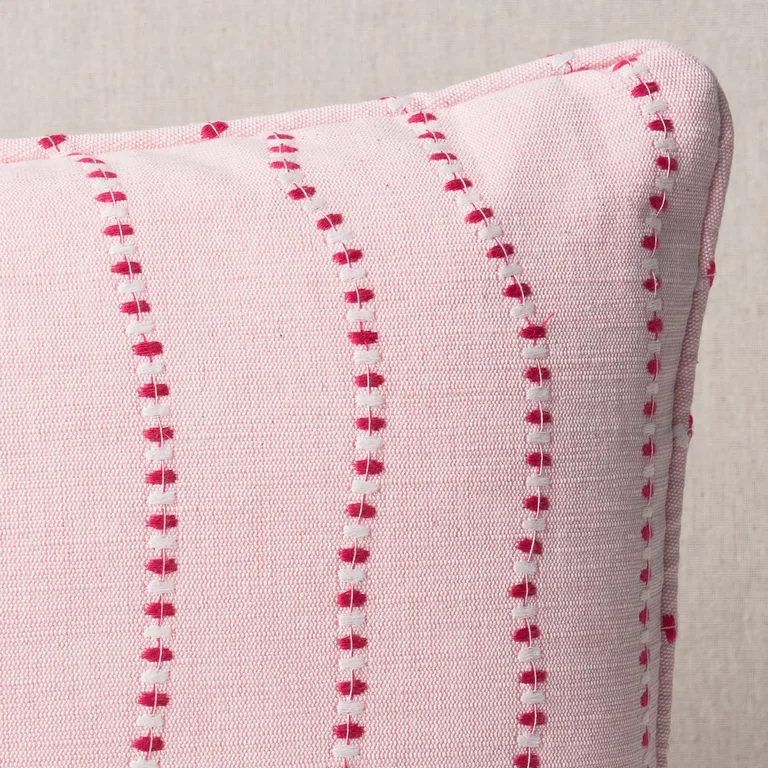Schumacher Elodie Embroidery Pillow in Rose (SO8223218)