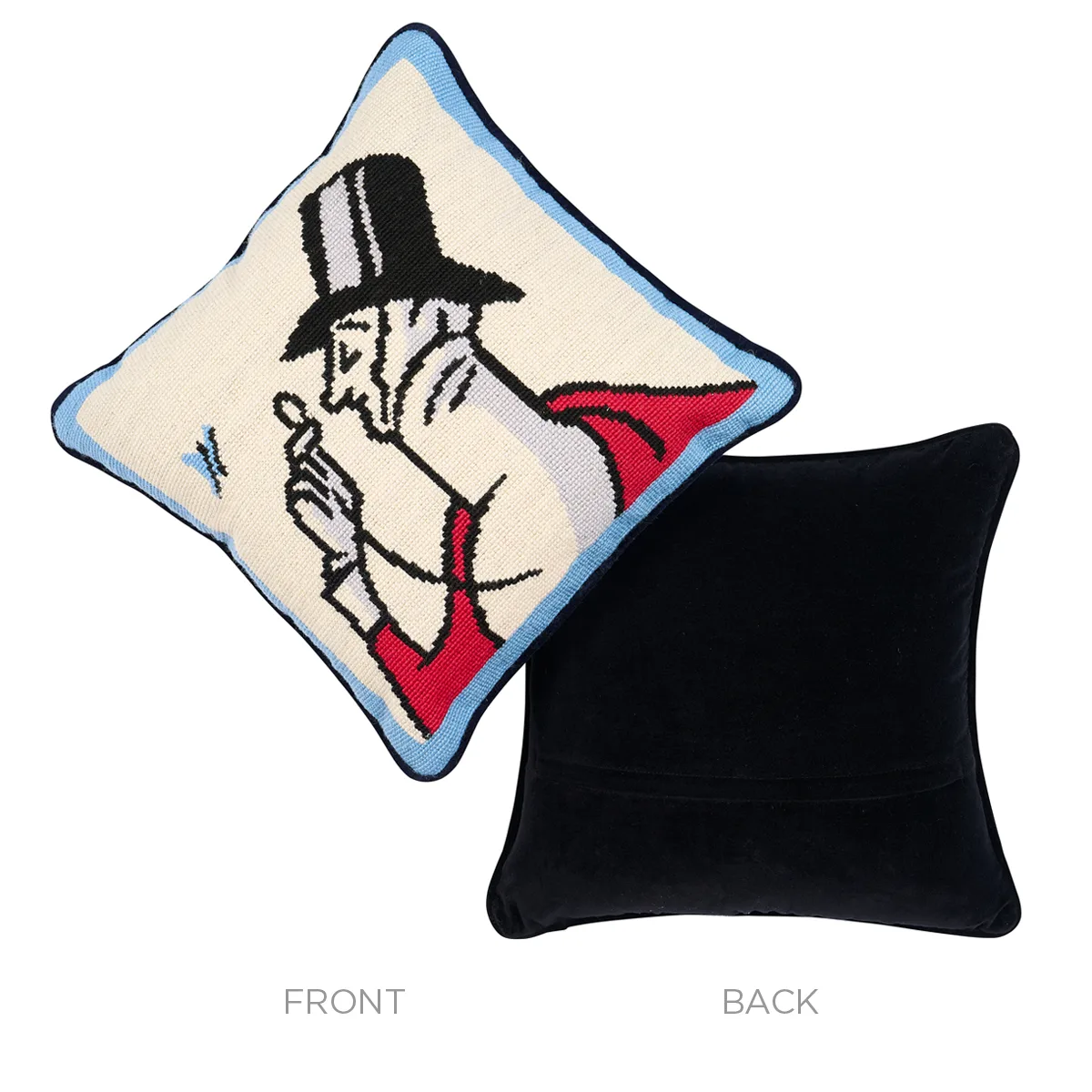 SO0002702 | Eustace Needlepoint Pillow - Blue Schumacher Eustace Needlepoint Pillow in Blue (SO0002702)