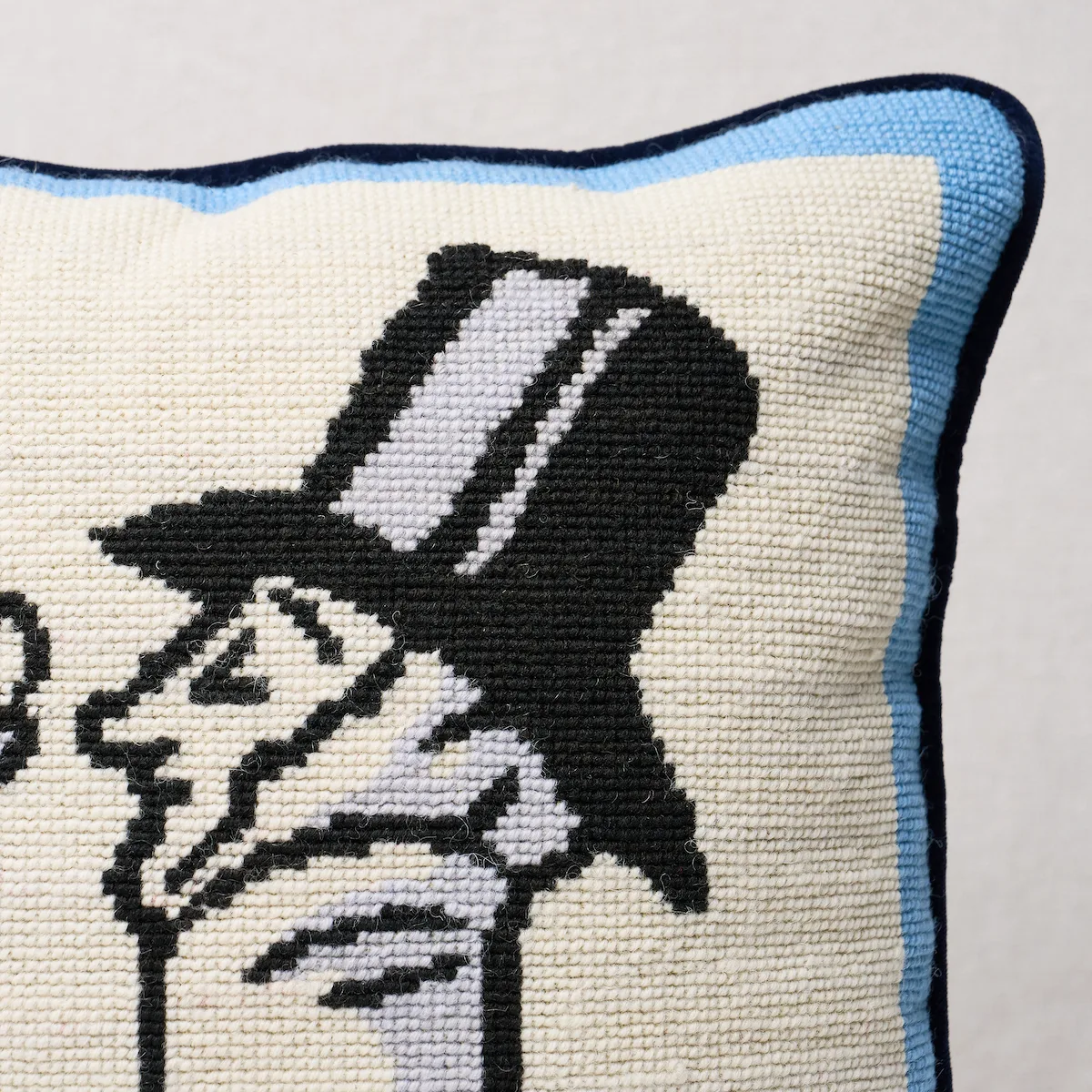 SO0002702 | Eustace Needlepoint Pillow - Blue Schumacher Eustace Needlepoint Pillow in Blue (SO0002702)