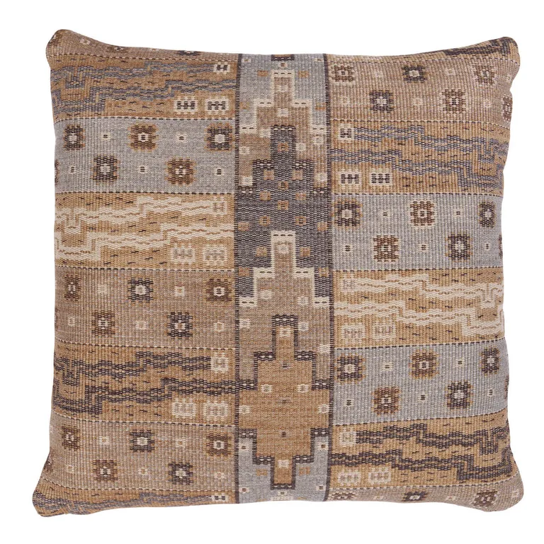 Schumacher Fairuza Flatweave Pillow in Fog (SO8199206)