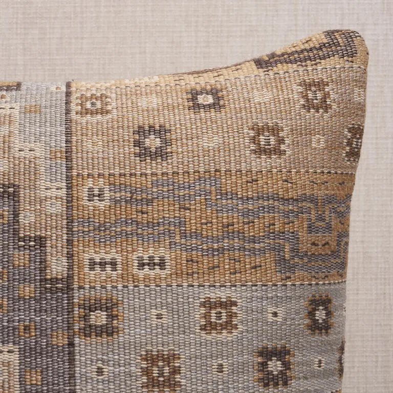 Schumacher Fairuza Flatweave Pillow in Fog (SO8199206)
