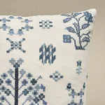 Fairview Cross Stitch Pillow - Indigo Schumacher Fairview Cross Stitch Pillow in Indigo