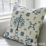 Fairview Cross Stitch Pillow - Indigo Schumacher Fairview Cross Stitch Pillow in Indigo