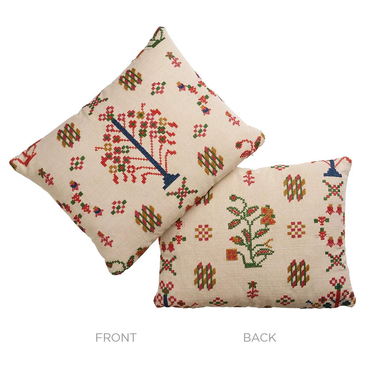 SO8598012 | Fairview Cross Stitch Pillow - Multi Schumacher Fairview Cross Stitch Pillow in Multi (SO8598012)