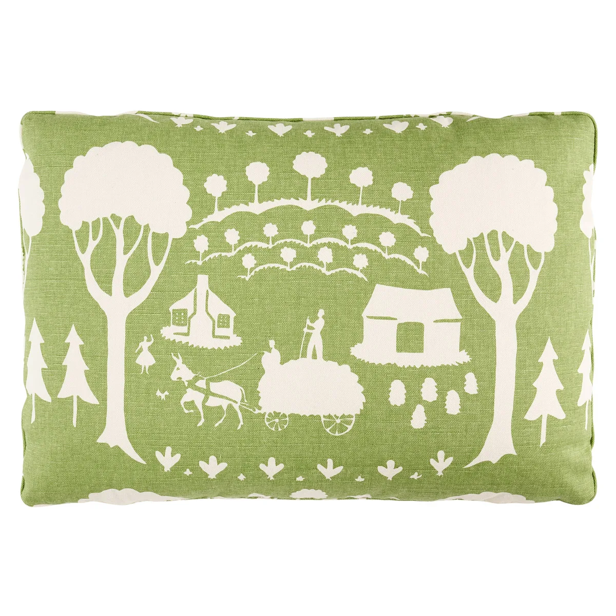Schumacher Farm Scene Pillow in Green (SO18088015)