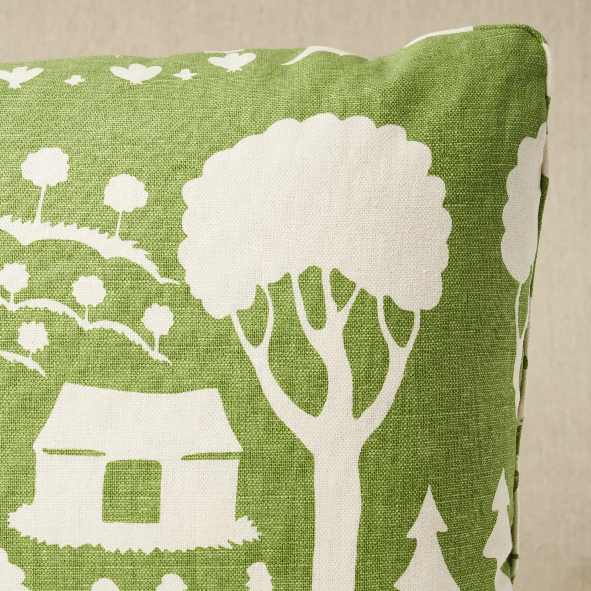 Schumacher Farm Scene Pillow in Green (SO18088015)