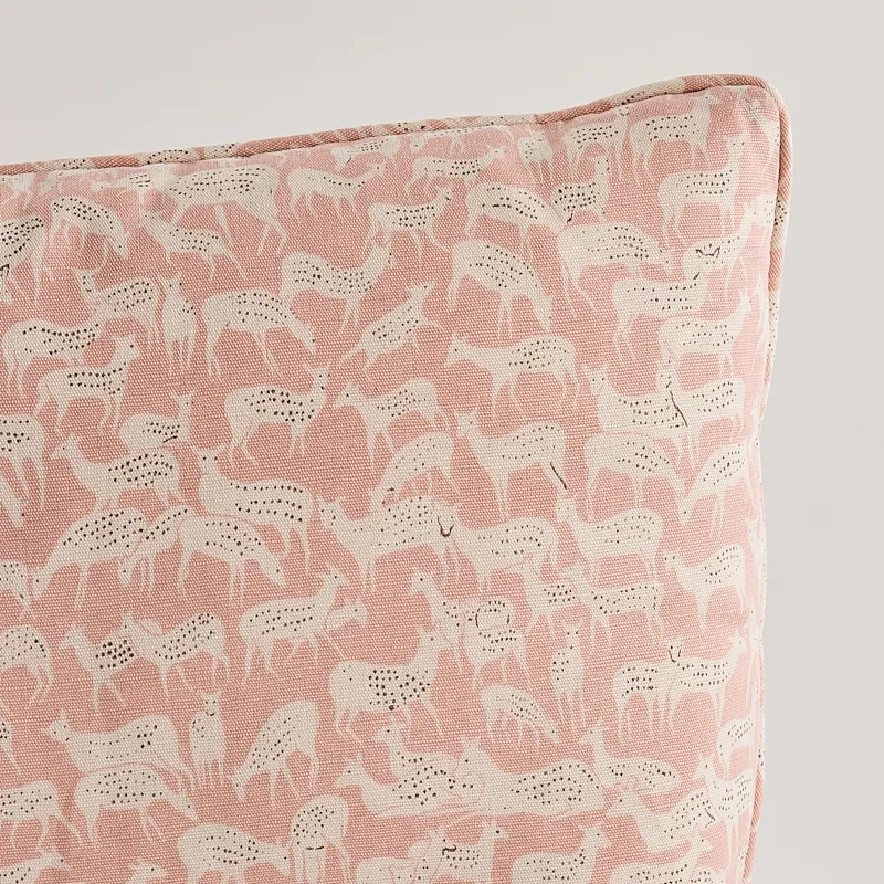 Schumacher Fauna Pillow in Dusty Pink