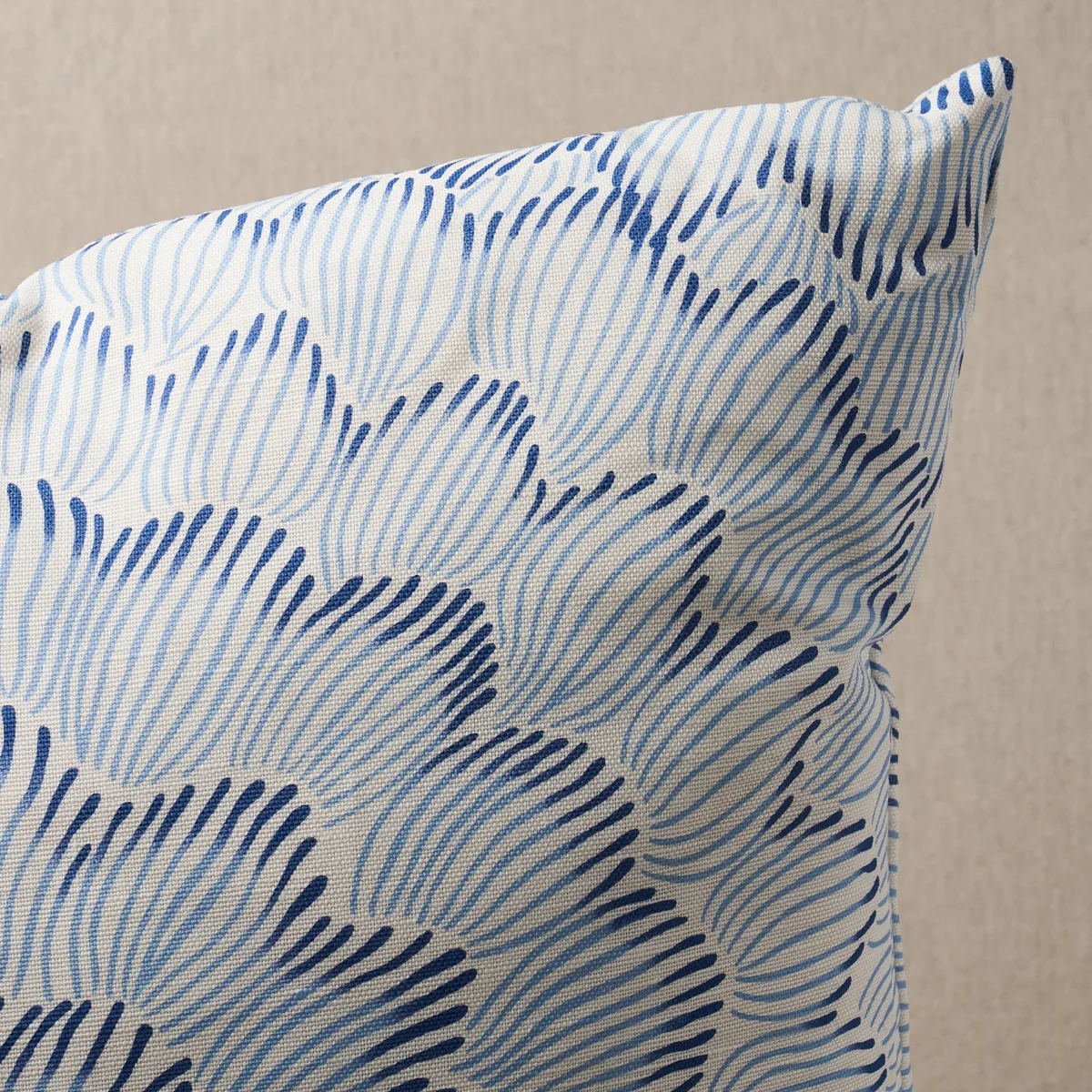 Schumacher Feather Bloom Pillow in Two Blues (SO18036007)
