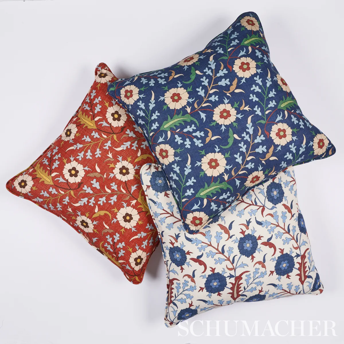 SO17995106 | Floralia Pillow - Indigo Schumacher Floralia Pillow in Indigo (SO17995106)