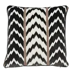 SO7711105 | Florentine Velvet Pillow - Black & White Schumacher Florentine Velvet Pillow in Black & White (SO7711105)
