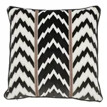 SO7711105 | Florentine Velvet Pillow - Black & White Schumacher Florentine Velvet Pillow in Black & White (SO7711105)