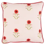 SO18198003 | Forget Me Nots Pillow - Red on Pink Schumacher Forget Me Nots Pillow in Red on Pink (SO18198003)