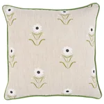 SO18198103 | Forget Me Nots Pillow - White on Linen Schumacher Forget Me Nots Pillow in White on Linen (SO18198103)