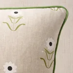 SO18198103 | Forget Me Nots Pillow - White on Linen Schumacher Forget Me Nots Pillow in White on Linen (SO18198103)