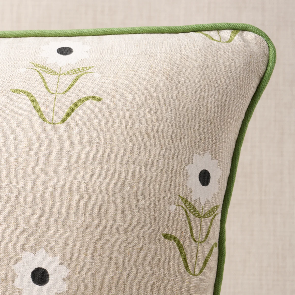Schumacher Forget Me Nots Pillow in White on Linen (SO18198103)