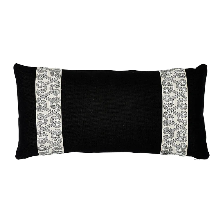 Schumacher Freeform Tape Pillow in Black (SO7673218)