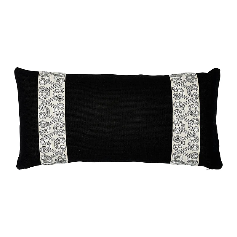 Schumacher Freeform Tape Pillow in Black (SO7673218)