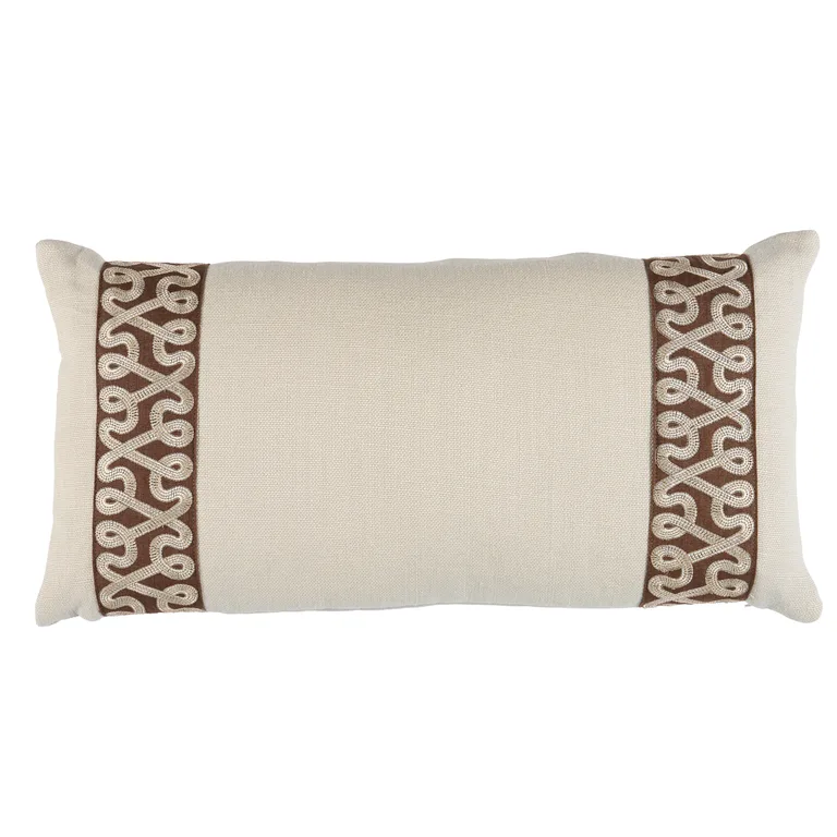 Schumacher Freeform Tape Pillow in Chocolate (SO7673618)
