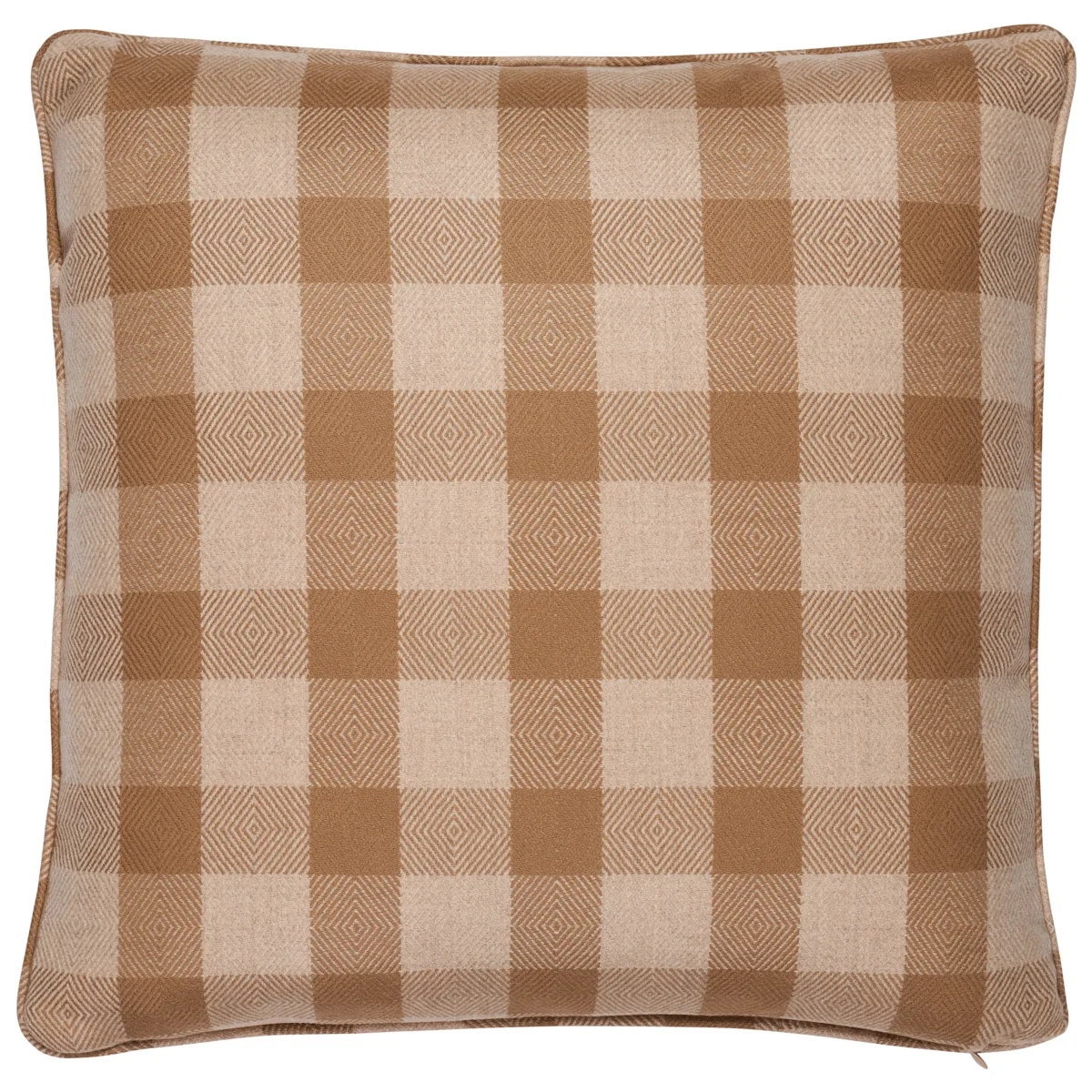 Schumacher Galt Wool Check Pillow in Coffee