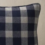 Galt Wool Check Pillow - Indigo Schumacher Galt Wool Check Pillow in Indigo