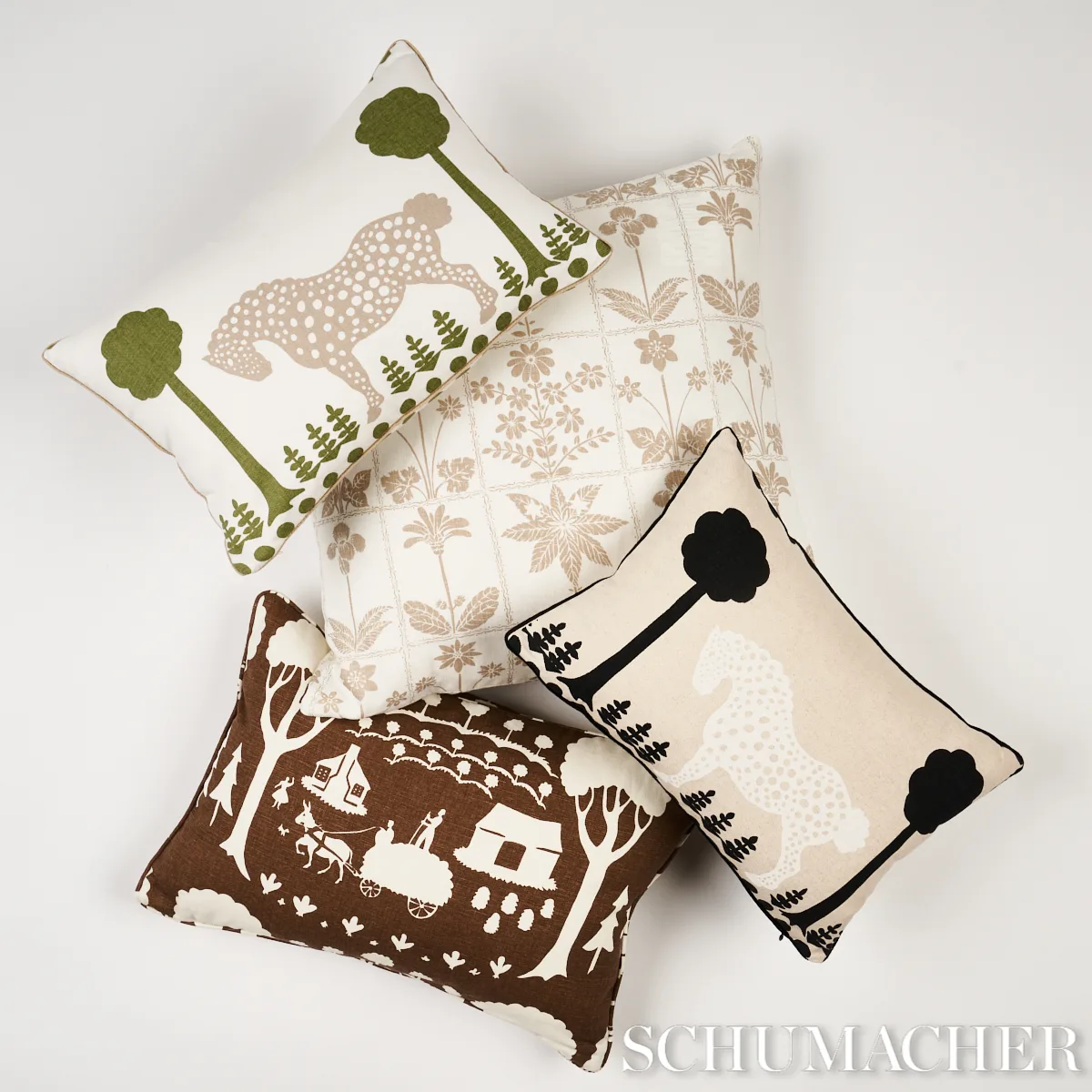 SO18089106 | Georgia Wildflowers Pillow - Neutral Schumacher Georgia Wildflowers Pillow in Neutral (SO18089106)