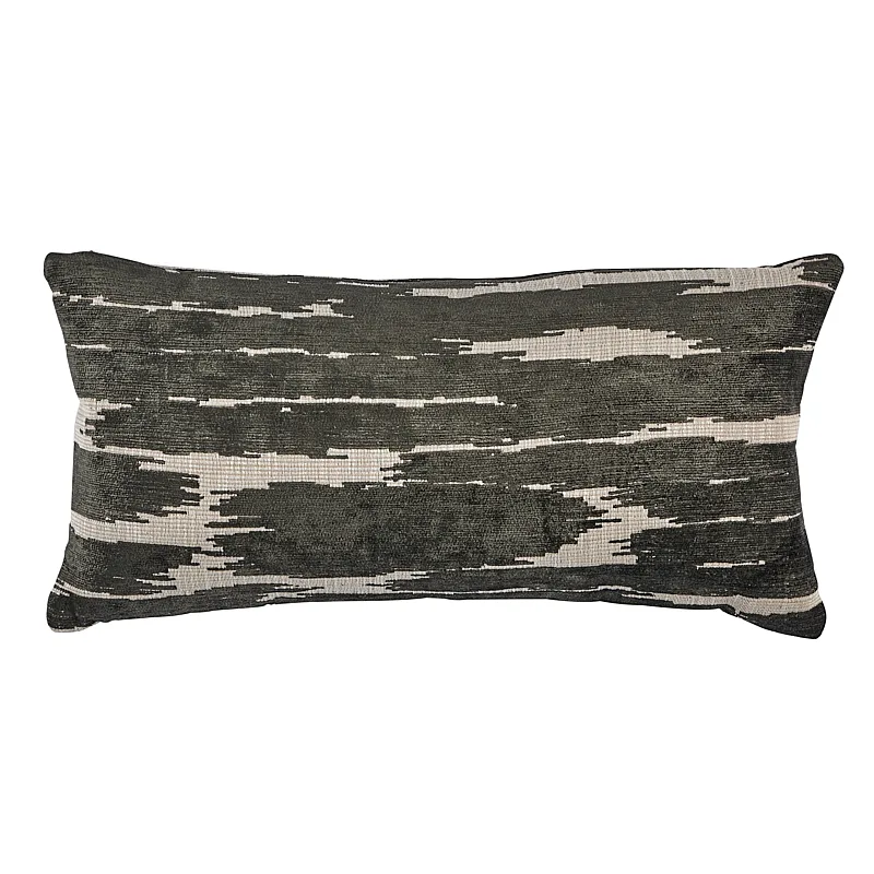 Schumacher Gibson Pillow in Charcoal