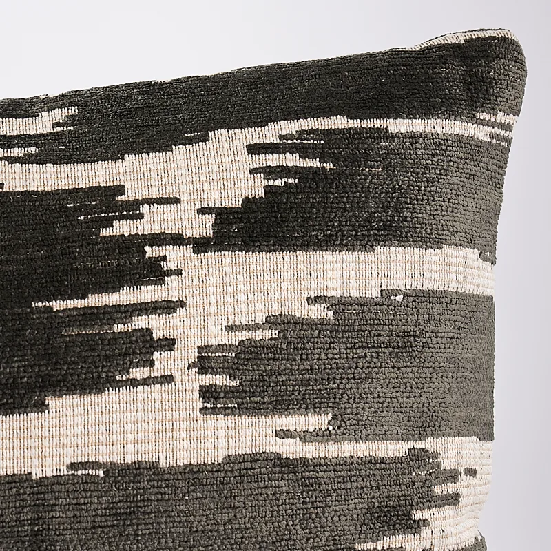 Schumacher Gibson Pillow in Charcoal
