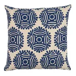 SO18154105 | Gilded Star Block Print Pillow - Navy on Natural Schumacher Gilded Star Block Print Pillow in Navy on Natural (SO18154105)