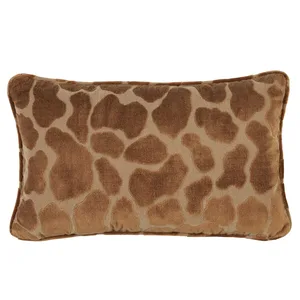 Schumacher Giraffe Velvet Pillow in Safari (SO8297014)