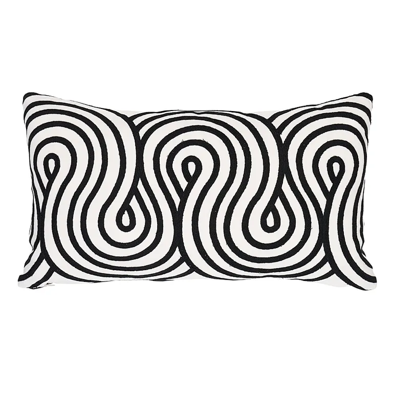 Schumacher Giraldi Embroidery Pillow in Black (SO7934131)