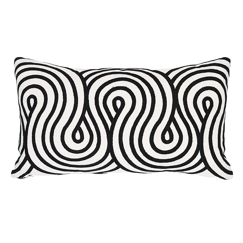 Schumacher Giraldi Embroidery Pillow in Black (SO7934131)