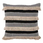SO8121206 | Graphic Fringe Pillow - Black Schumacher Graphic Fringe Pillow in Black (SO8121206)