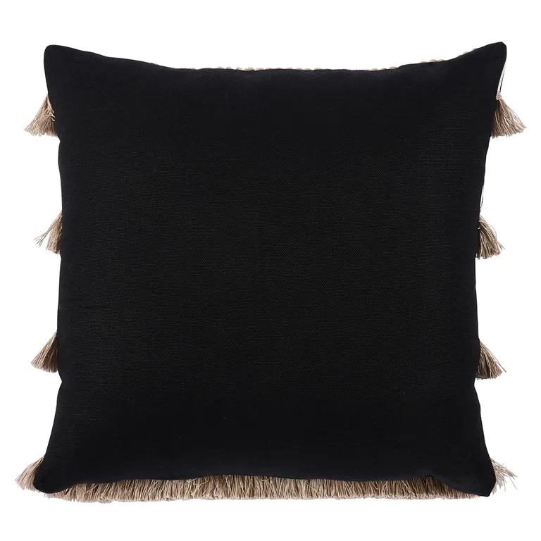 Schumacher Graphic Fringe Pillow in Black (SO8121206)