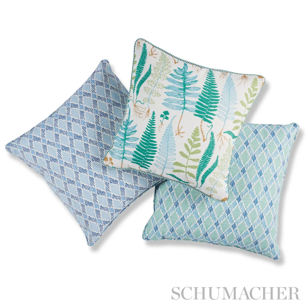 Schumacher Halcott I/O Pillow in Aquamarine (SO18021104)