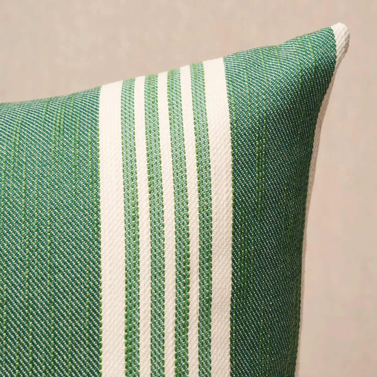 Schumacher Hampton Stripe I/O Pillow in Emerald (SO8230215)