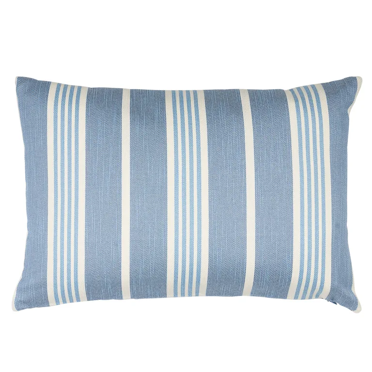 Schumacher Hampton Stripe I/O Pillow in Pool (SO8230115)