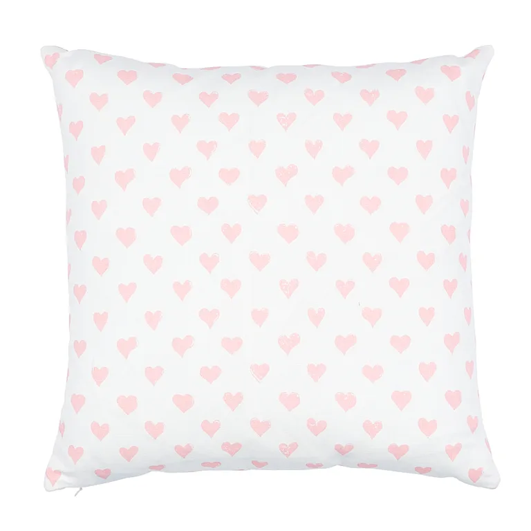 Schumacher Hearts + Coffee Bean Pillow in Pink