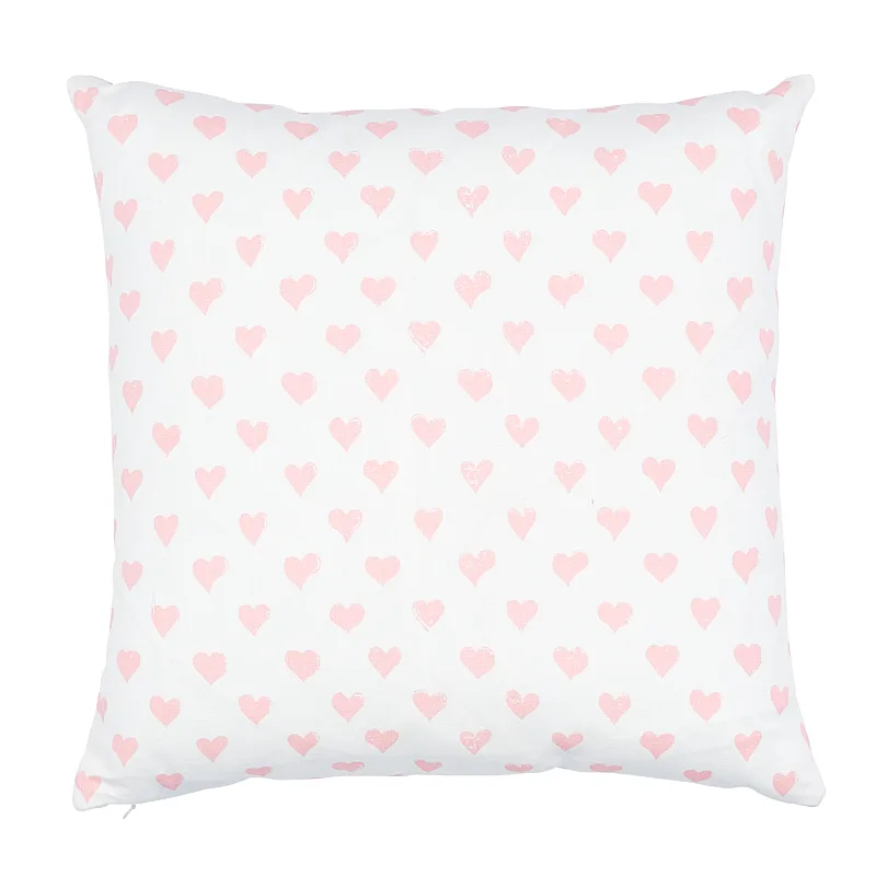 Schumacher Hearts + Coffee Bean Pillow in Pink