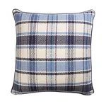 Heidi Plaid Pillow - Indigo Schumacher Heidi Plaid Pillow in Indigo