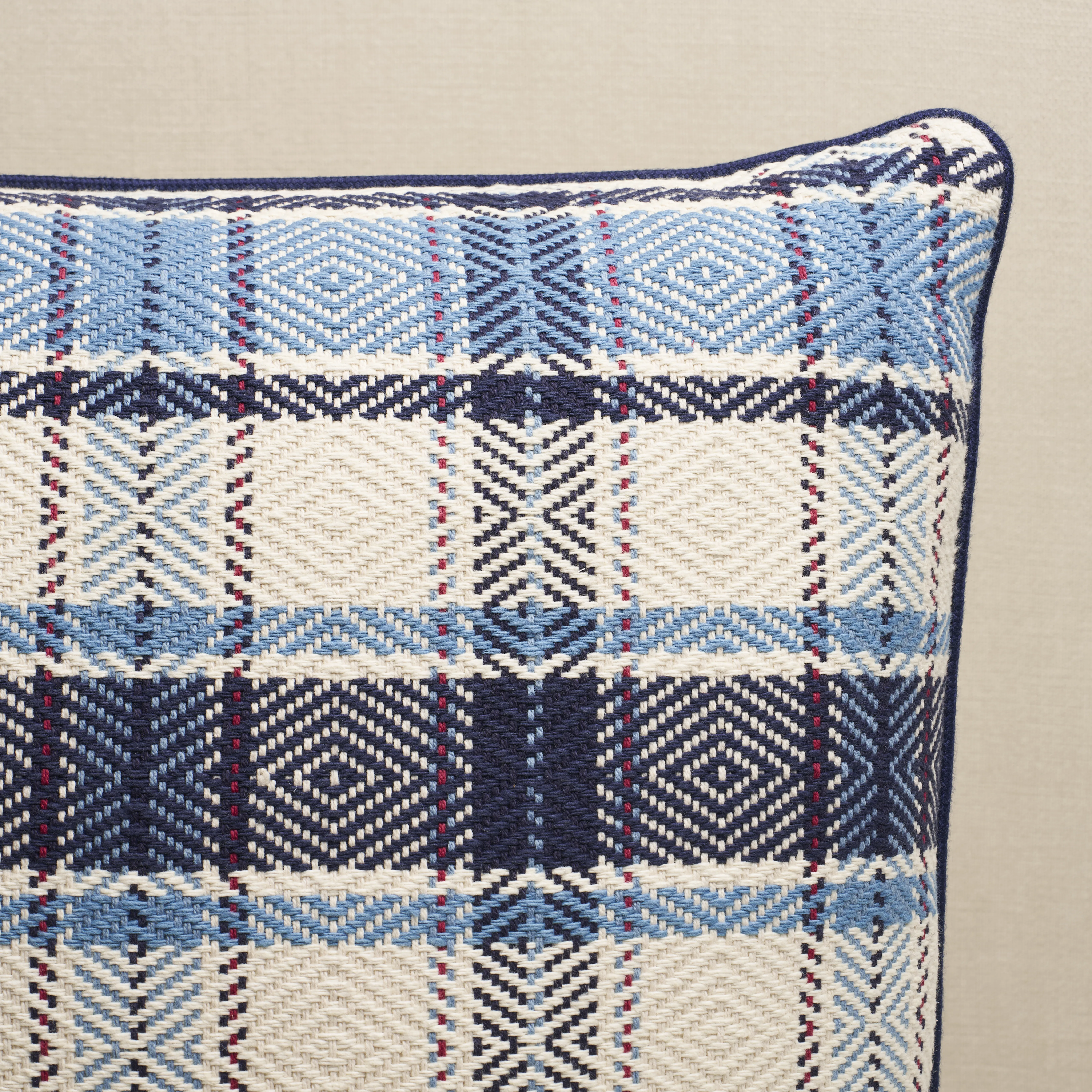 Schumacher Heidi Plaid Pillow in Indigo