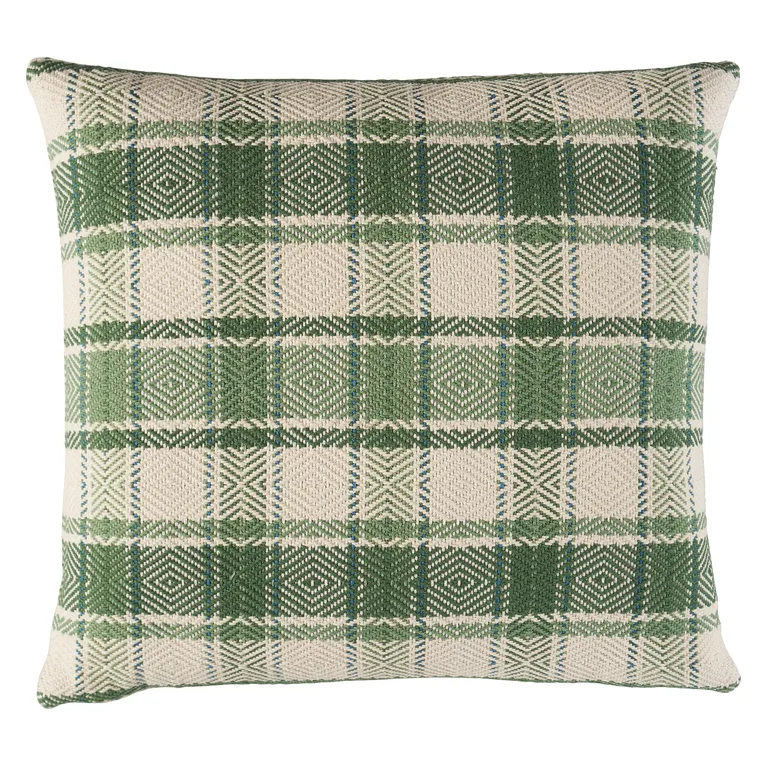 Schumacher Heidi Plaid Pillow in Leaf