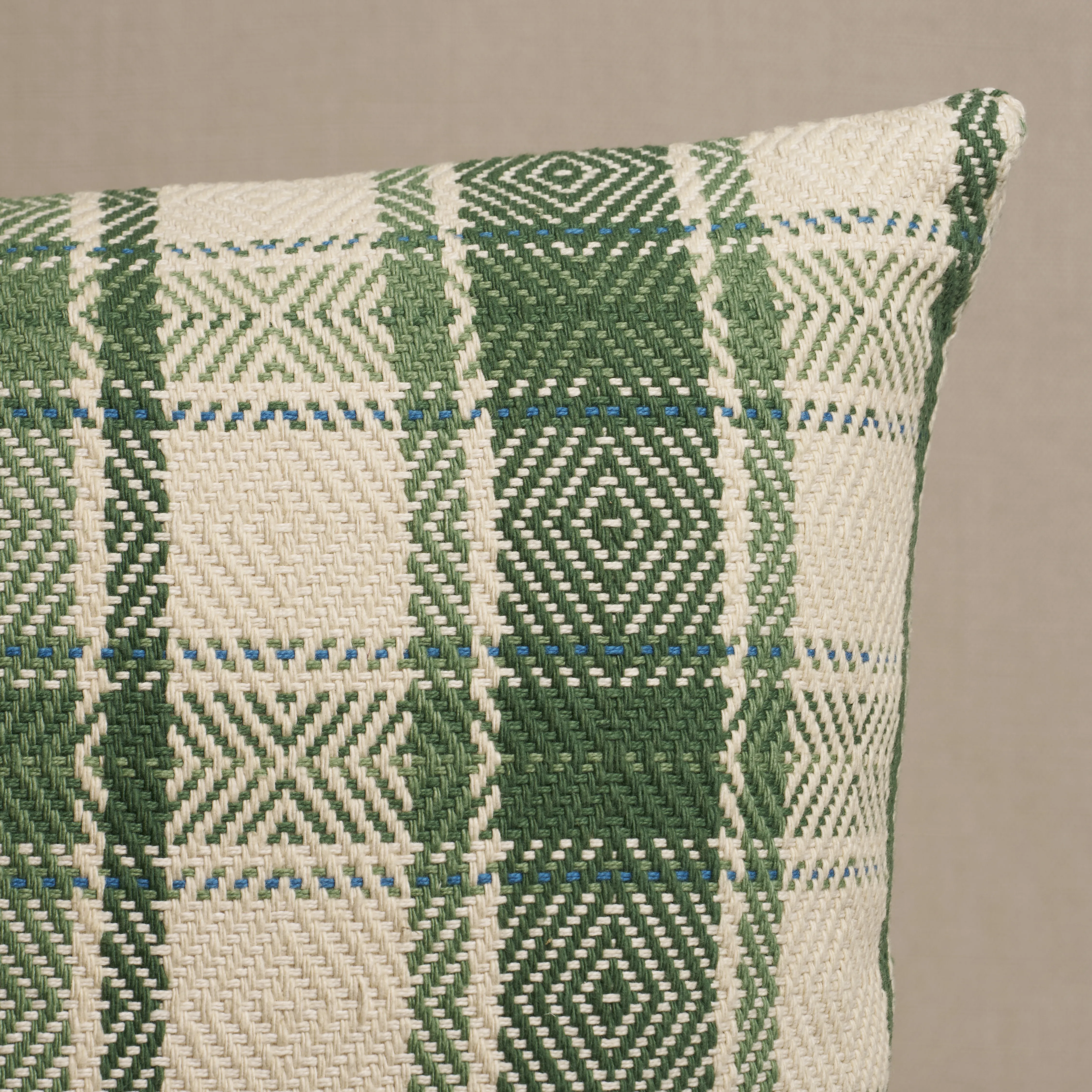 Schumacher Heidi Plaid Pillow in Leaf